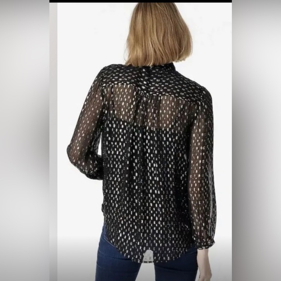 J crew Tie-neck blouse with rainbow Lurex® dot - Picture 4 of 10